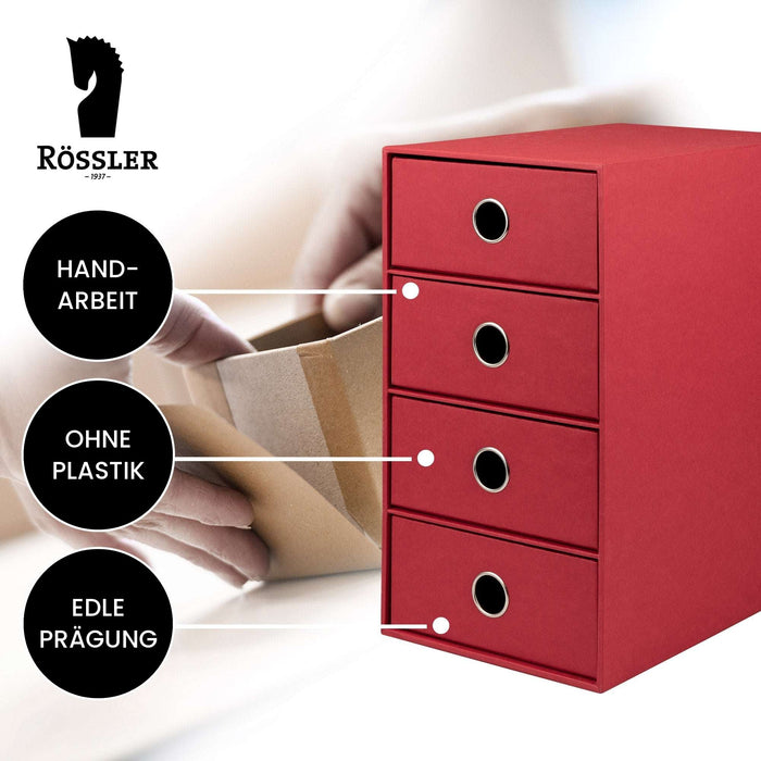 4er Schubladenbox für A5, Rot · Art.-Nr. 31524452364