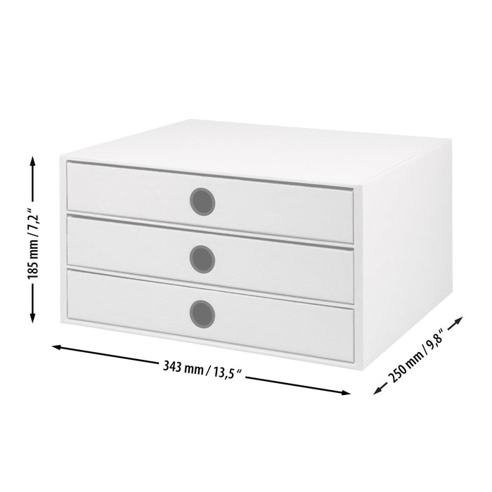 3er Schubladenbox für A4, Weiß