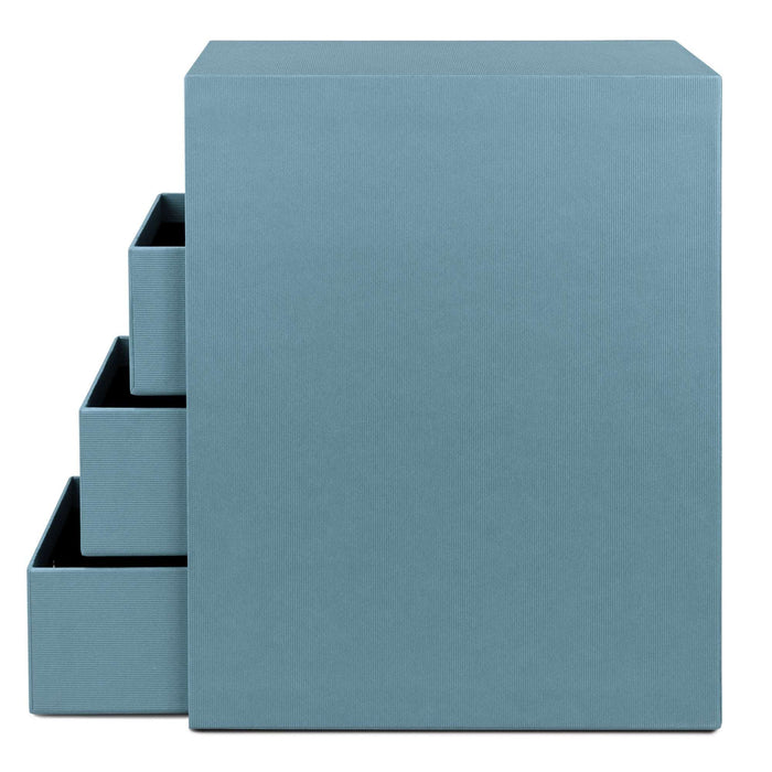 4er Schubladenbox für A5, Denim-Blau