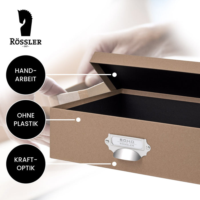 Aufbewahrungsbox mit Griff für A4, Kraft · Art.-Nr. 31343452620