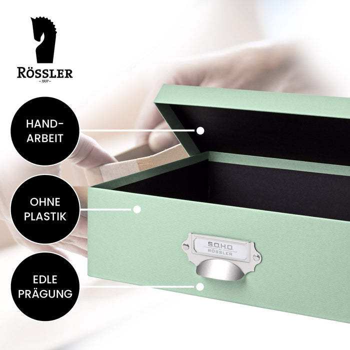 Aufbewahrungsbox mit Griff für A4, Mint · Art.-Nr. 31343452650