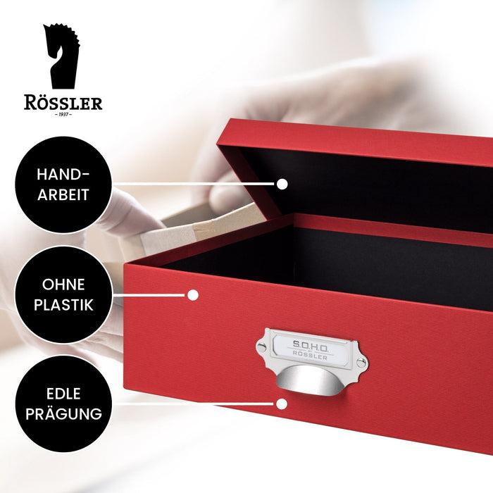 Aufbewahrungsbox mit Griff für A4, Rot · Art.-Nr. 31343452360