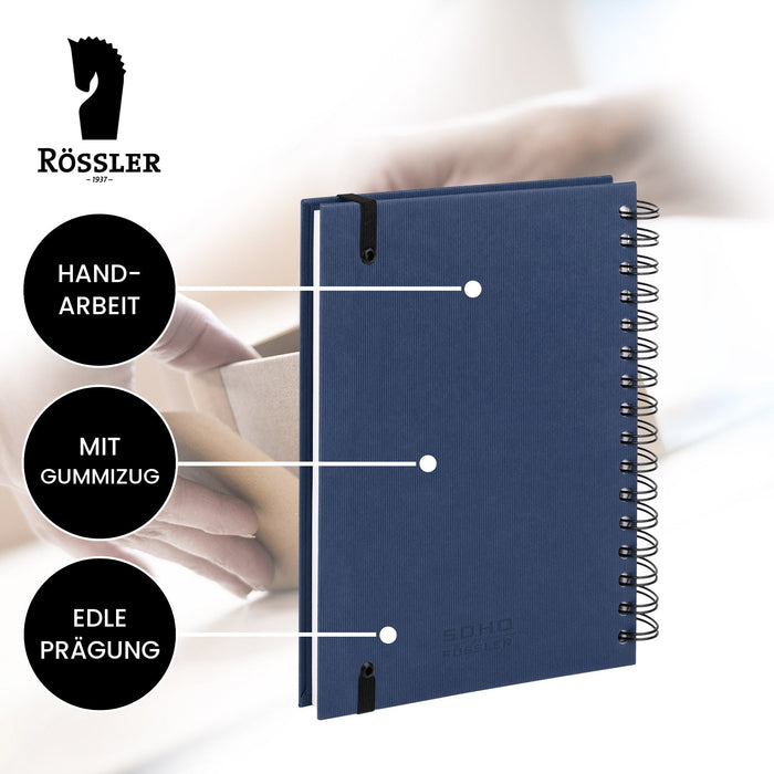 Notizbuch A5 mit Gummizug, Navy-Blau · Art.-Nr. 31875452901