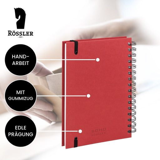 Notizbuch A5 mit Gummizug, Rot · Art.-Nr. 31875452361