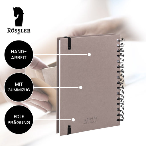 Notizbuch A5 mit Gummizug, Taupe · Art.-Nr. 31875452491