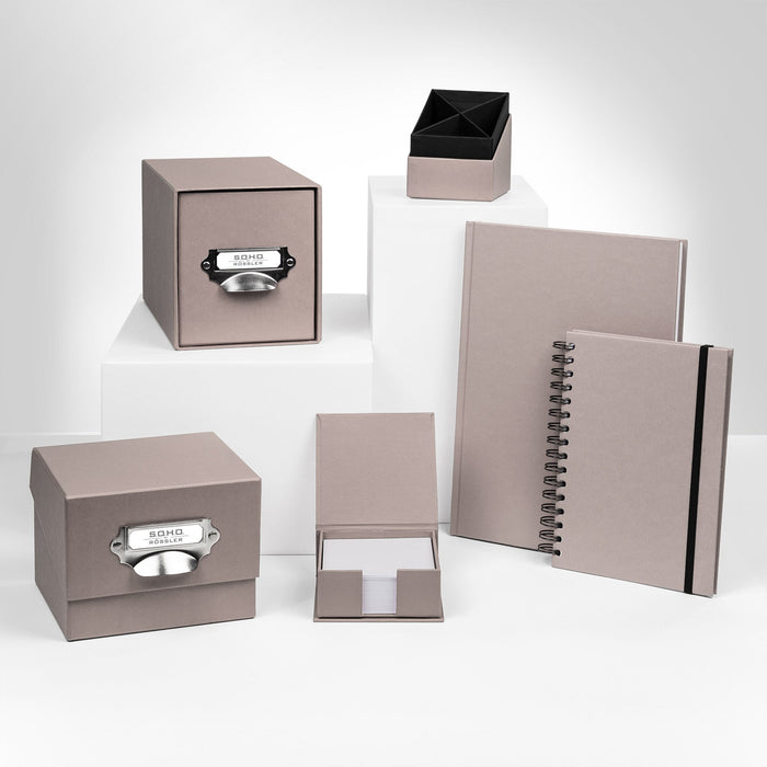 Notizbuch A5 mit Gummizug, Taupe